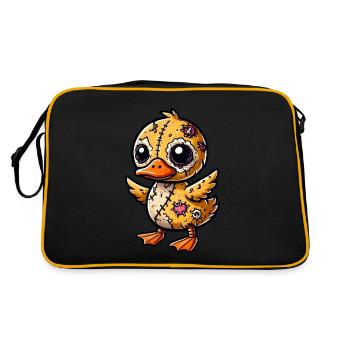 Meditierende Ente Innere Ruhe Yoga Entspannung Rel - Retro Tasche - Schwarz/Gold - Hinten