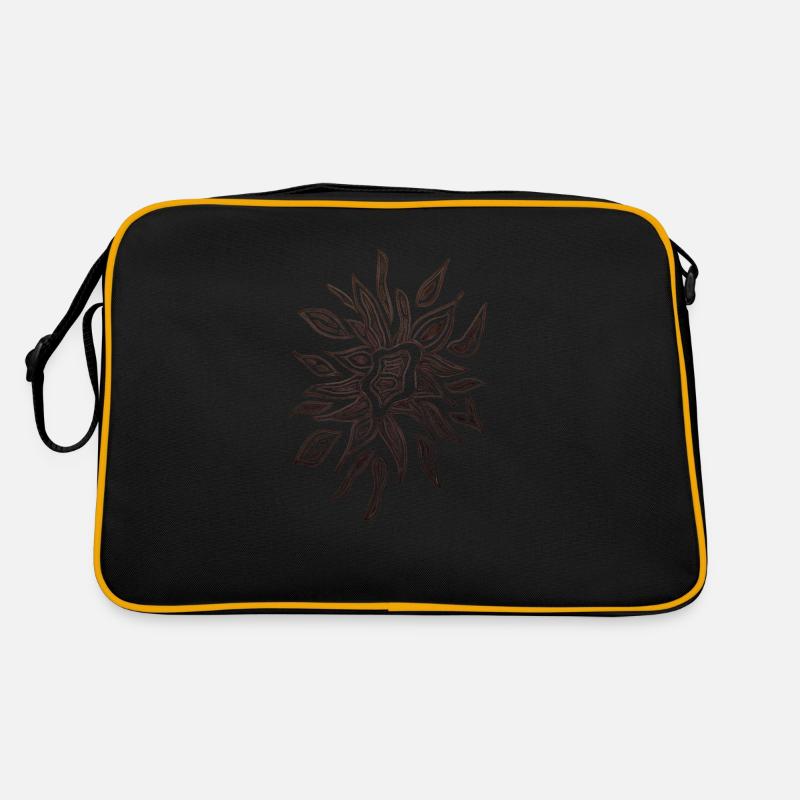 Flower1 - Retro Tasche - Schwarz/Gold