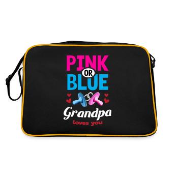 Grand-père rose ou bleu vous aime Gender Reveal Party - Sac Retro - noir/or - Dos