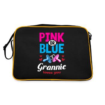 Mamie rose ou bleue vous aime Gender Reveal Party - Sac Retro - noir/or - Dos