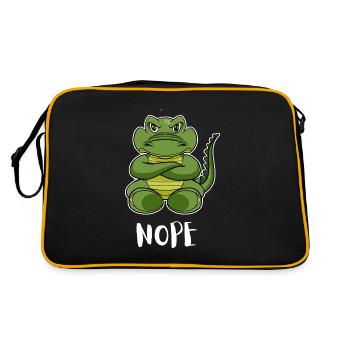 Nope Alligator Drôle de crocodile paresseux - Sac Retro - noir/or - Dos