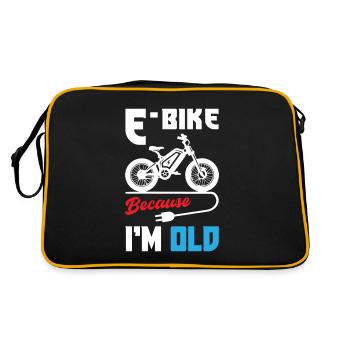 E Bike Because I m Old - Retro Tasche - Schwarz/Gold - Hinten