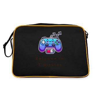 Réapparaissez en 5 minutes - T-shirt de joueur drôle - Sac Retro - noir/or - Dos