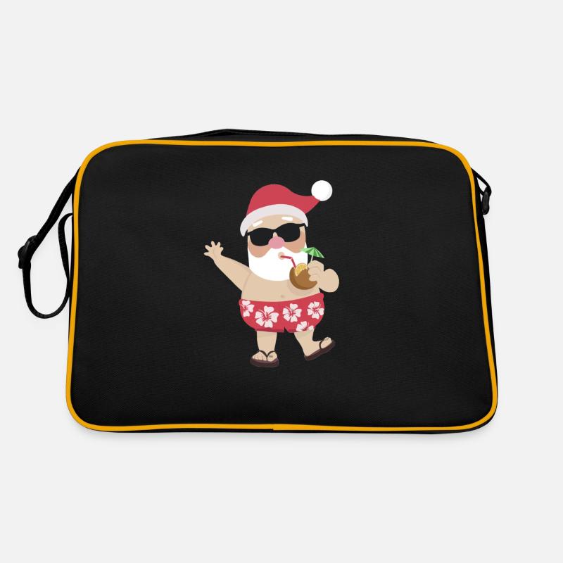 Weihnachtsmann süßer Sommer - Retro Tasche - Schwarz/Gold