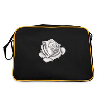White Rose - White Rose - gift idea for everyone - Retro Bag - black/gold - Back