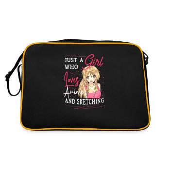 Just A Girl Who Loves Anime And Sketching - Retro Bag - black/gold - Back