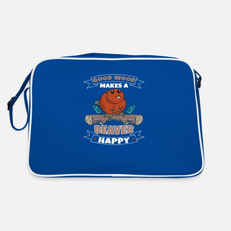 Biber Nagetier Bäume Bibertier Geschenkidee Retro Tasche