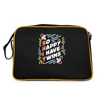 Gémeaux Maman Jumelle Bébé Jumeau Maman - Sac Retro - noir/or - Dos