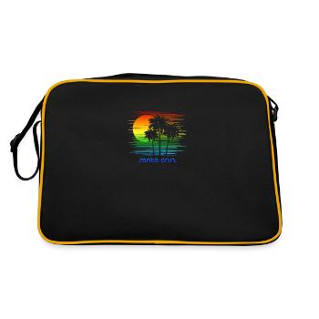 Santa Cruz Kalifornien LGBTQ Regenbogenflagge Pride - Retro Tasche - Schwarz/Gold - Hinten