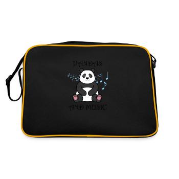 Animal sauvage : panda, ours, nature sauvage - Sac Retro - noir/or - Dos