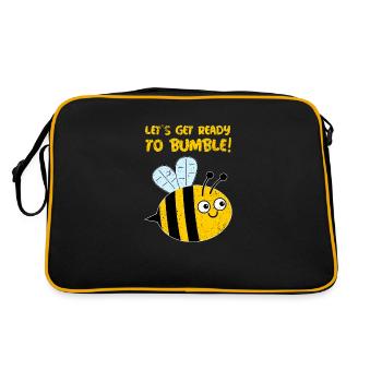 Machen wir uns bereit zum Bumble! Niedliches Bienenwortspiel - Retro Tasche - Schwarz/Gold - Hinten