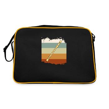 Flûte, musique classique, groupe, joueur de - Sac Retro - noir/or - Dos