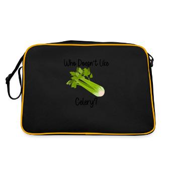 Ironic Celery Quote Vegetables Who Likes Celery - Retro Bag - black/gold - Back