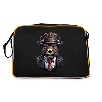 Bison Gangster Alte Schule - Retro Tasche - Schwarz/Gold - Hinten