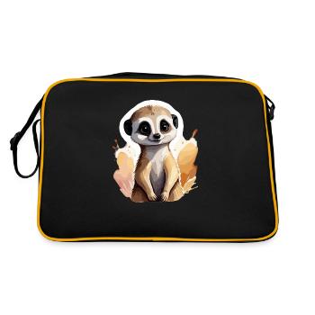 Meerkat, Cool and Cool in the Desert, Cute - Retro Bag - black/gold - Back