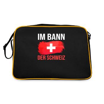 Schweizer Schweiz - Retro Tasche - Schwarz/Gold - Hinten