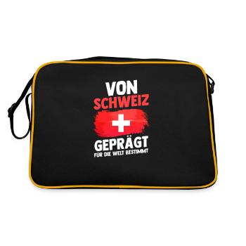 Schweizer Schweiz - Retro Tasche - Schwarz/Gold - Hinten