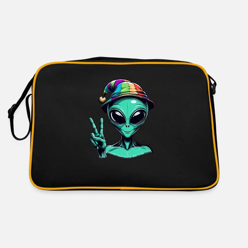 Alien Shows Peace Retro Bag