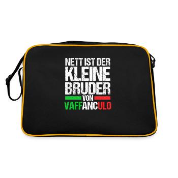 Italien Italiener Vaffanculo - Retro Tasche - Schwarz/Gold - Hinten