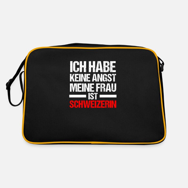 Schweizer Schweiz - Retro Tasche - Schwarz/Gold