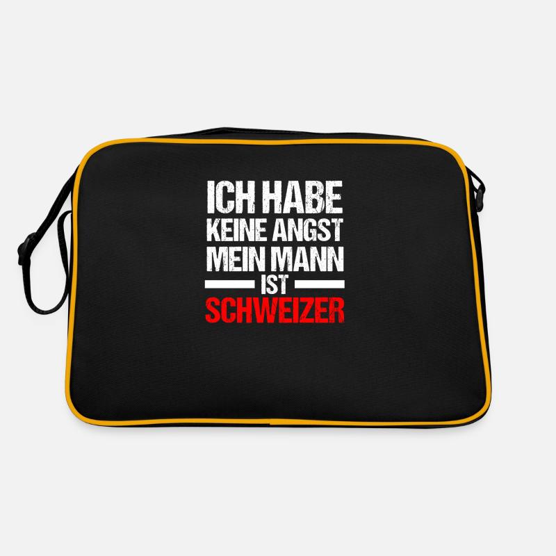 Schweizer Schweiz - Retro Tasche - Schwarz/Gold