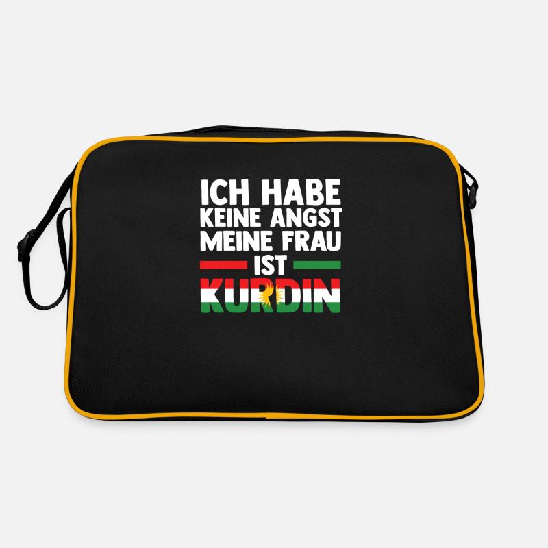 Kurden Kurdistan - Retro Tasche - Schwarz/Gold