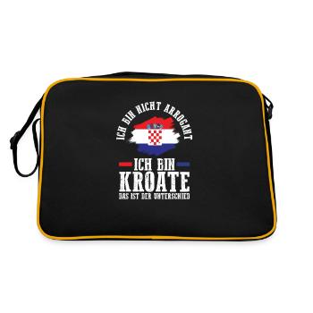 Croat Croatian Croatia - Retro Bag - black/gold - Back