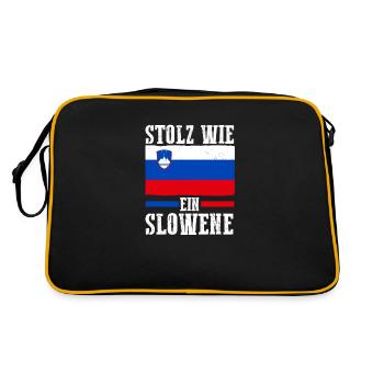 Slovènes Slovénie - Sac Retro - noir/or - Dos