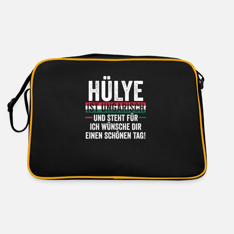 Ungar Ungarisch Ungarn - Retro Tasche - Schwarz/Gold