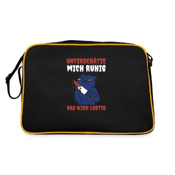 Cat underestimate me, it's going to be funny - Retro Bag - black/gold - Back