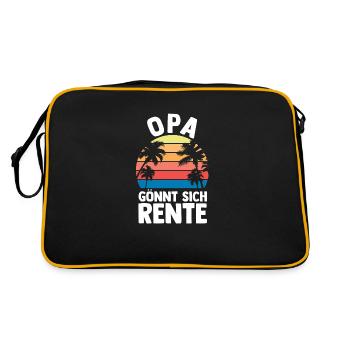 Vacation Vacationer Grandfather Grandpa - Retro Bag - black/gold - Back