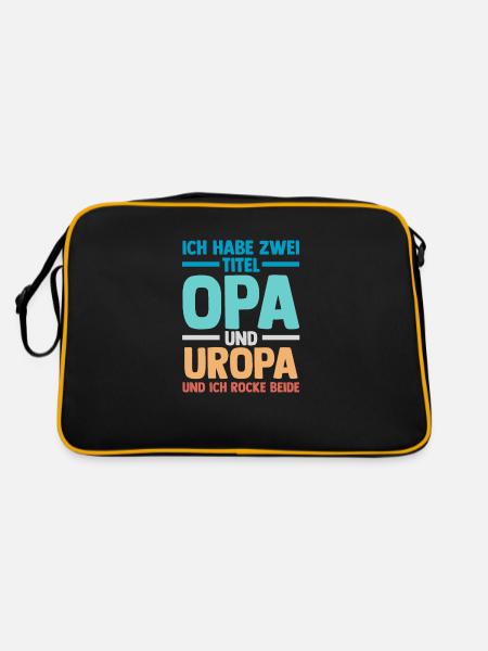 J’ai deux titres : Papy et Arrière-Grand-Pa - Sac Retro - noir/or - Dos