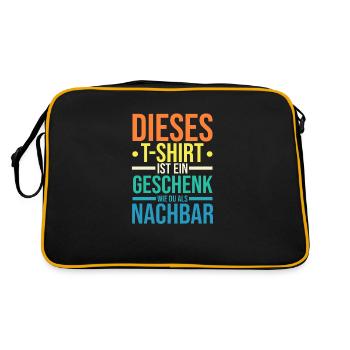 Nachbarschaft Bester Nachbar - Retro Tasche - Schwarz/Gold - Hinten