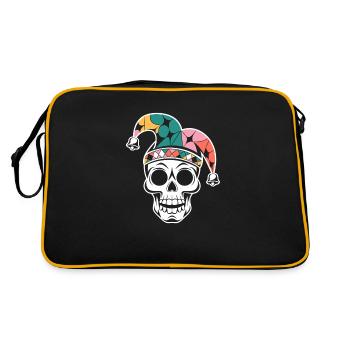 Drôle de crâne avec bonnet de fou - Sac Retro - noir/or - Dos