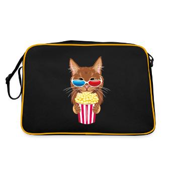 Drôle de chat roux sont des experts en cinéma - Sac Retro - noir/or - Dos