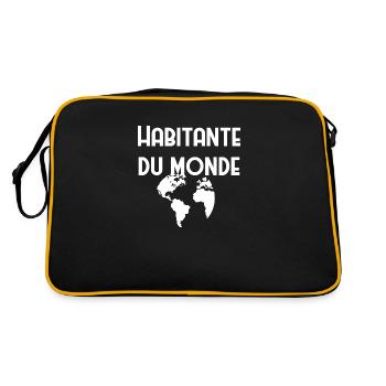 Habitante du monde / voyage / roadtrip - Sac Retro - noir/or - Dos