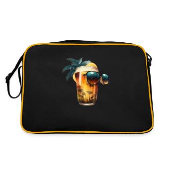 Sommer Sonnenbrille Palmen und Bier - Retro Tasche - Schwarz/Gold - Hinten