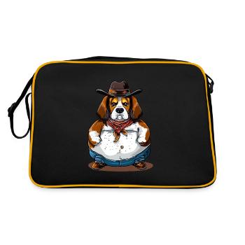 Fat Beagle Cowboy - Retro Bag - black/gold - Back