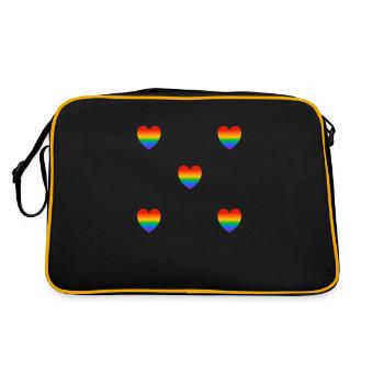 Coeurs arc-en-ciel - Sac Retro - noir/or - Dos