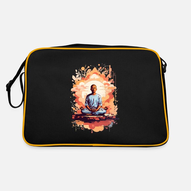 Meditationsübung - Retro Tasche - Schwarz/Gold
