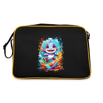 Requin - Sac Retro - noir/or - Dos