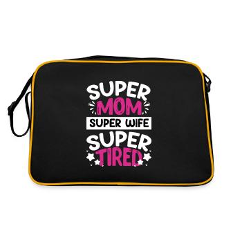 Super Mom Super Wife Super Tired - Sac Retro - noir/or - Dos