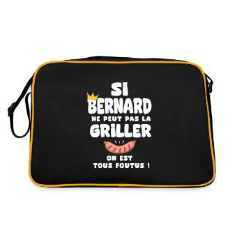 Bernard roi barbecue cadeau bernard fêtes - Sac Retro - noir/or - Dos