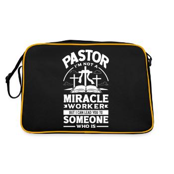 Pastor Appreciation Clergy Preacher Christian - Retro Bag - black/gold - Back