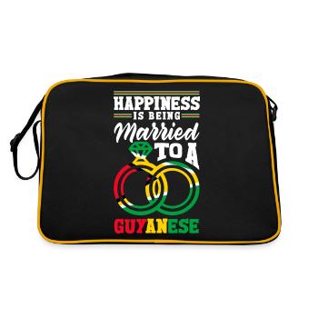 Guyana Flag Le bonheur est d’être marié à un - Sac Retro - noir/or - Dos