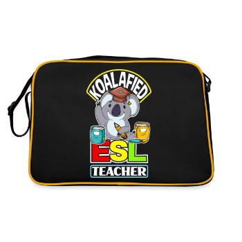 ESL Teacher Linguist Koalafied ESL Teacher Funny - Retro Bag - black/gold - Back