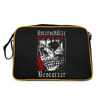 Unterschätze niemals einen Bestatter - Retro Tasche - Schwarz/Gold - Hinten