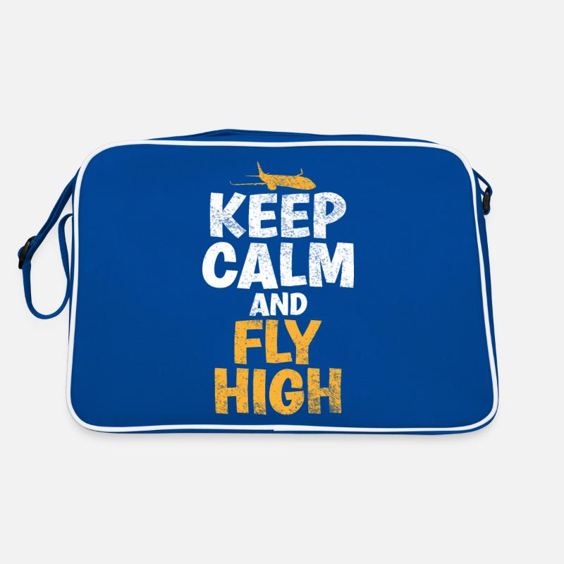 Keep Calm & Fly High Lustiges Sprichwort Der Retro Tasche