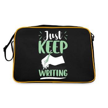 Schreiben Sie einfach weiter - Writers Author - Retro Tasche - Schwarz/Gold - Hinten