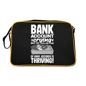 Bank Account Crying, Vinyl Collection Thriving! - Retro Bag - black/gold - Back